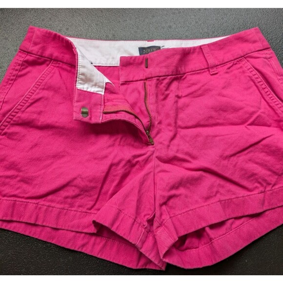 J. Crew Women Short 3.5" Solid Chino Pink Mid Rise Size 8 - Picture 6 of 10